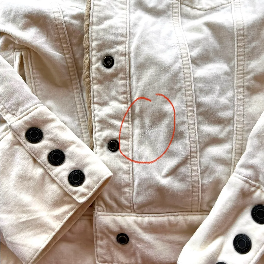 VTG Y2K Gap Womens Med Velour Insulated Sherpa Shag Trucker Jacket Penny Lane - Image 10