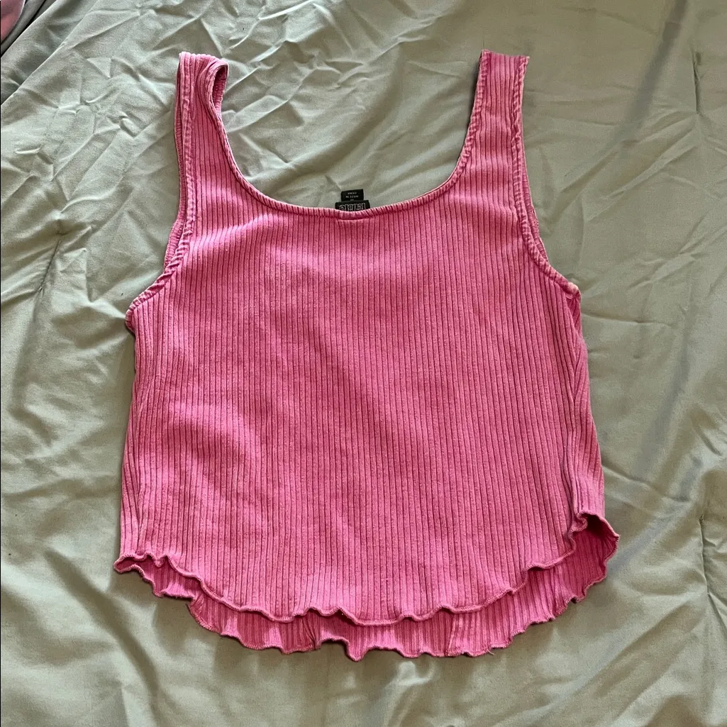Wild Fable Pink Ribbed Tank Top Size M - Image 3
