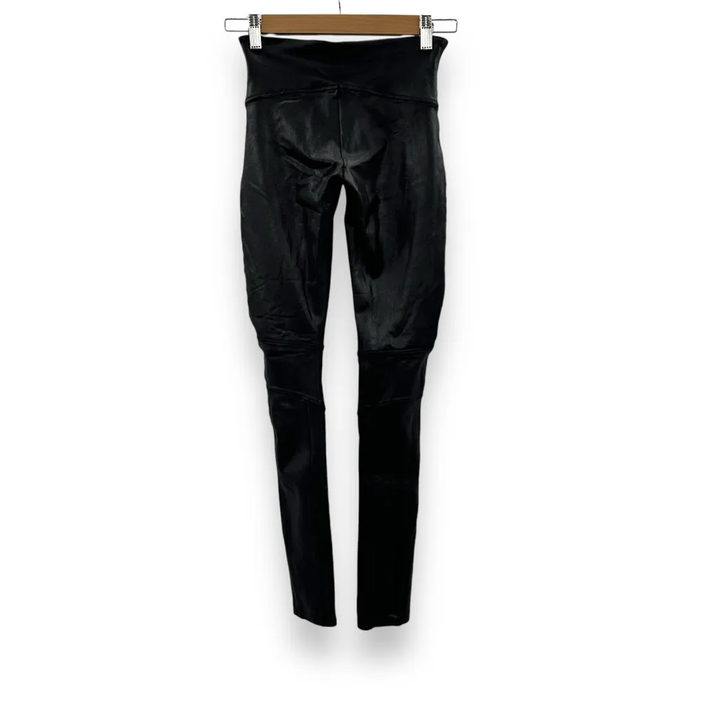 Spanx Black Faux Leather Moto Mid Rise Shaping Shapewear‎ Leggings Sz S - Image 5