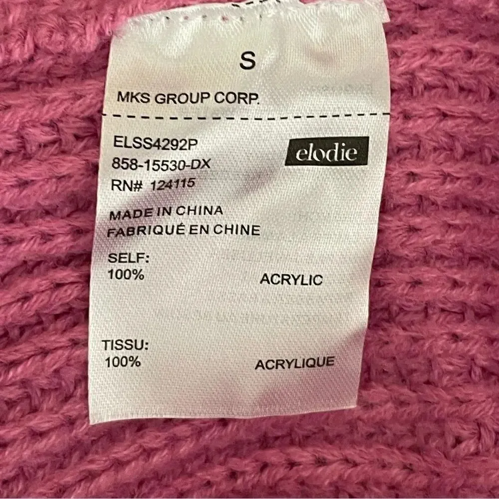 Elodie Waffle Knit Cropped Sweater Women's Purple  Long Sleeve Crew Neck S - Image 13