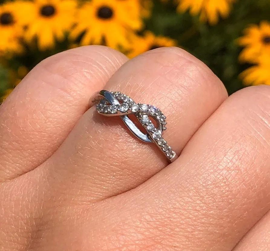 Zales 1/4 CT Diamond Infinity Ring 10k White Gold - Image 2