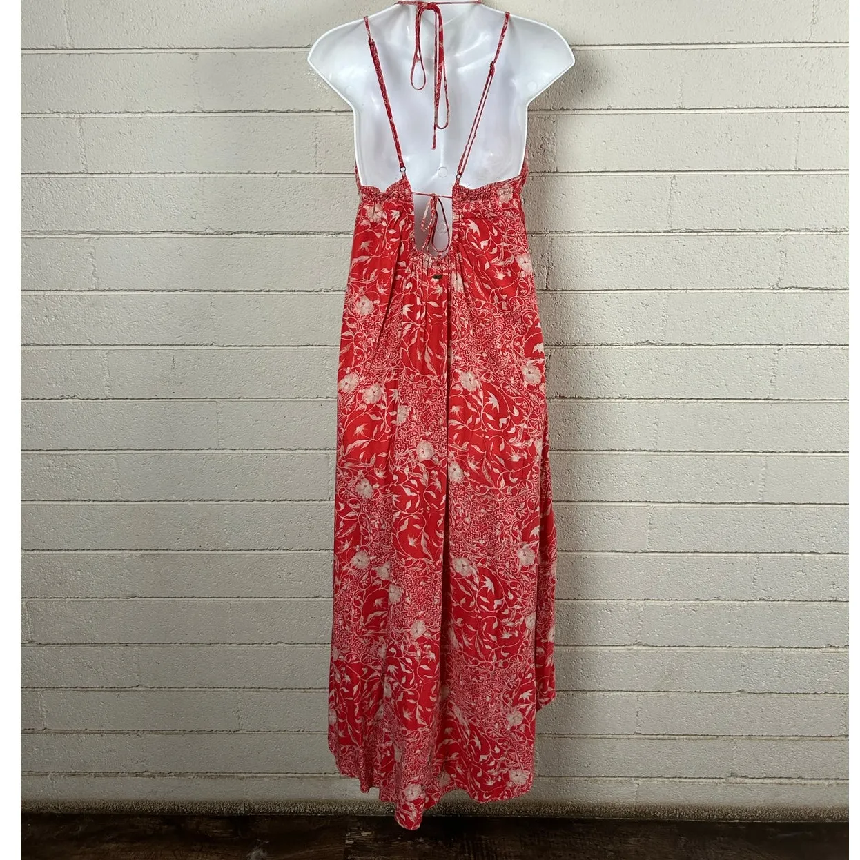 O’Neill Orange Floral Midi High Low Hem Dress size M - Image 6