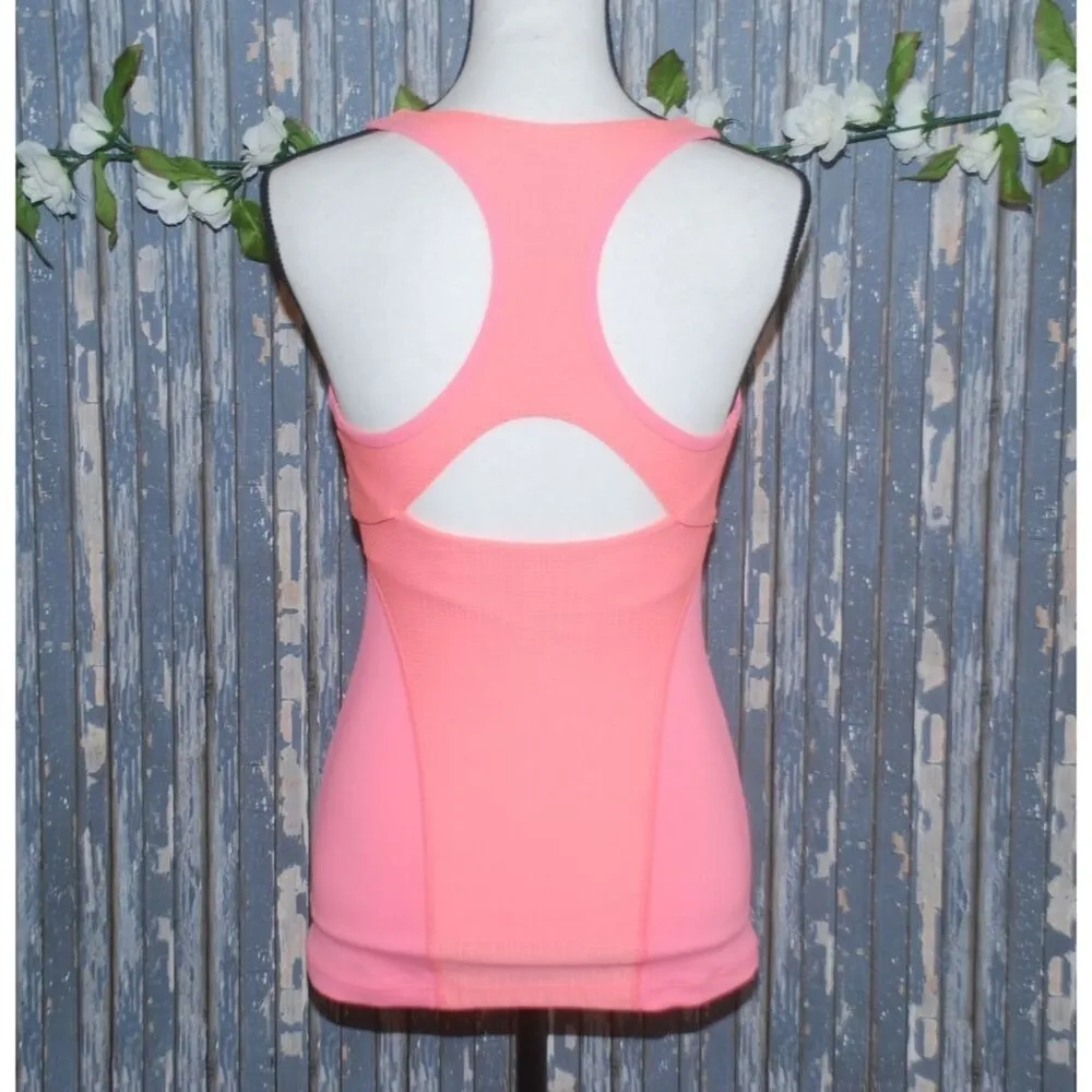 Lorna Jane Size S Racerback Hot Pink Athletic Tank Lined Spandex Built in Bra - Image 5