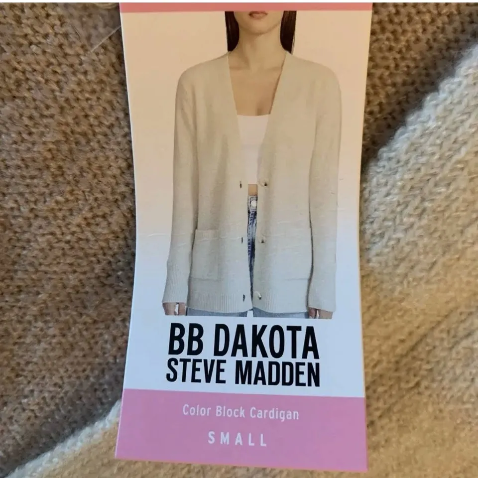 BB Dakota Steve Madden Study Date Color Block Oversized Cardigan - Image 6