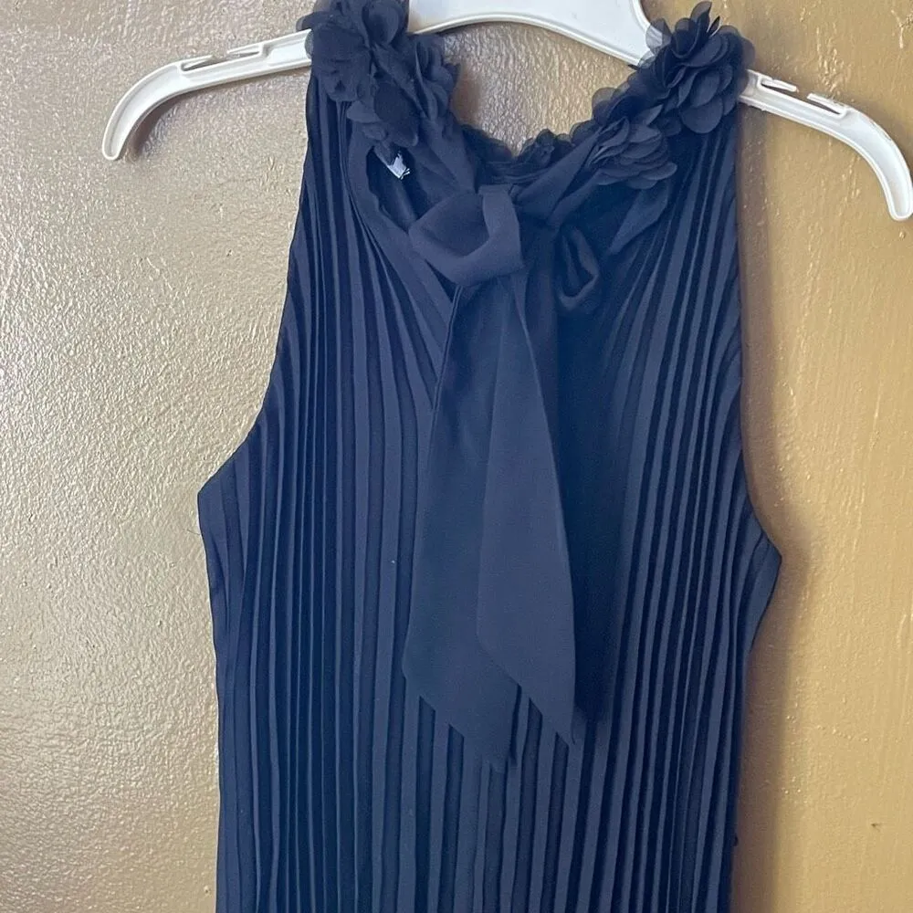 Nicole Miller New Your size XS halter necklace. Black chiffon. - Image 4