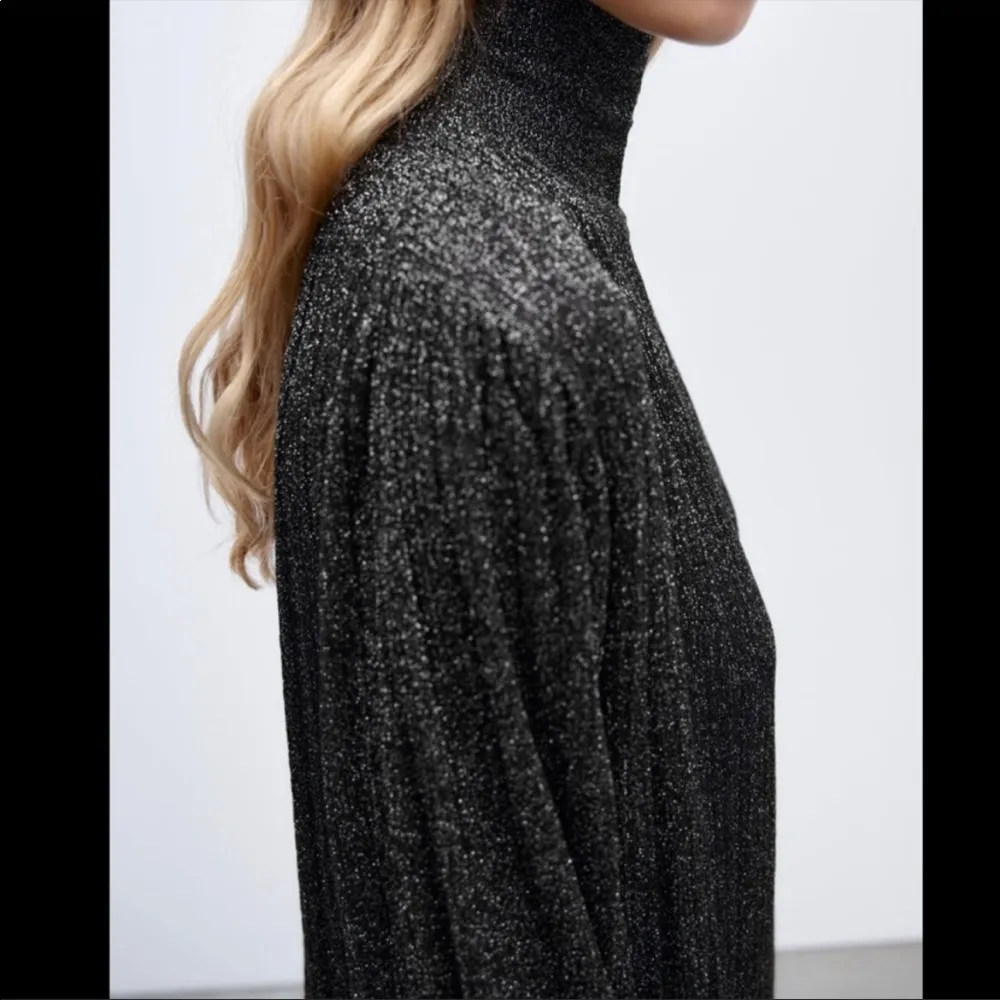 Zara knit dress with metallic thread - Image 2