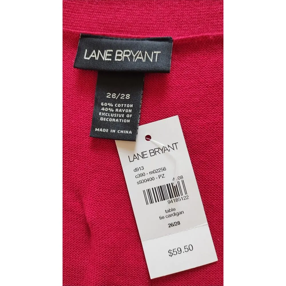 NWT Lane Bryant Women’s Red Tunic Cardigan jacket Embellished Neck size 26/28 - Image 6