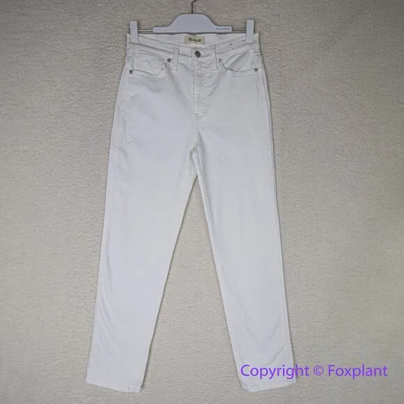 New! Madewell Stovepipe Jeans in pure white, women size‎ 26 - Image 4