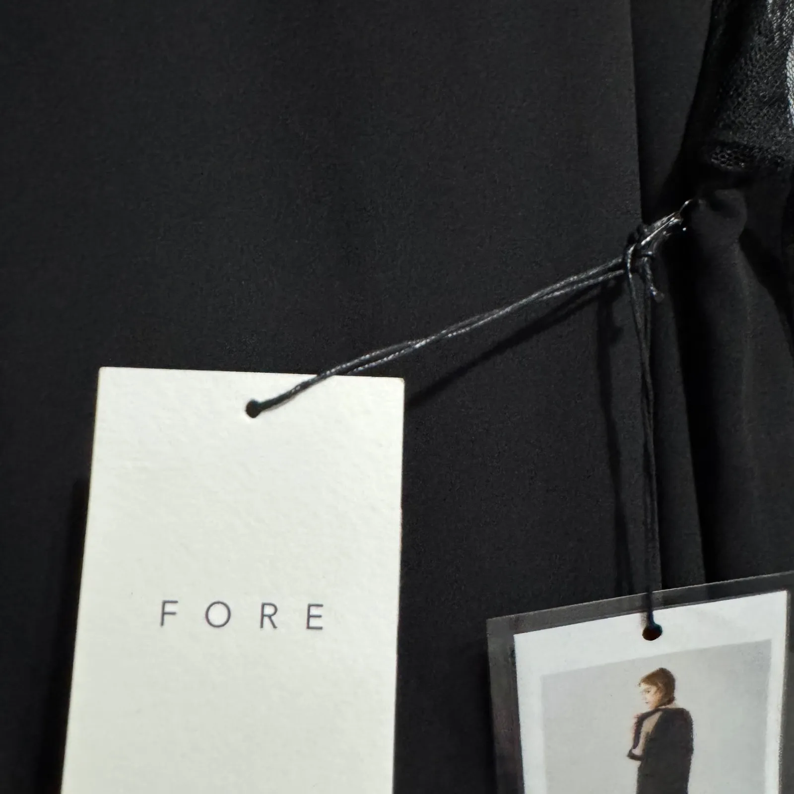 FORE Women Chic Black Casual Short Gothic Lined Dress with Sheer Sleeves Size L Size L - Image 12