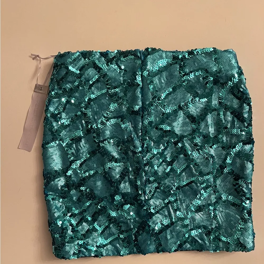 💜NWT DRESSES AND OTHER DRUGS Sequin Skirt, Small Blue - Image 2