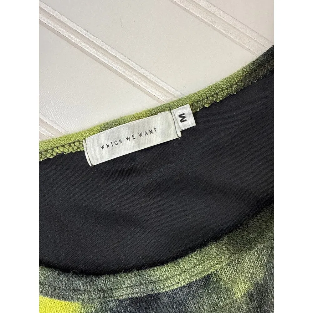 Who What Wear Green & Black Tie Dye Ruched Mini Tank Dress Casual Chic Size M - Image 4