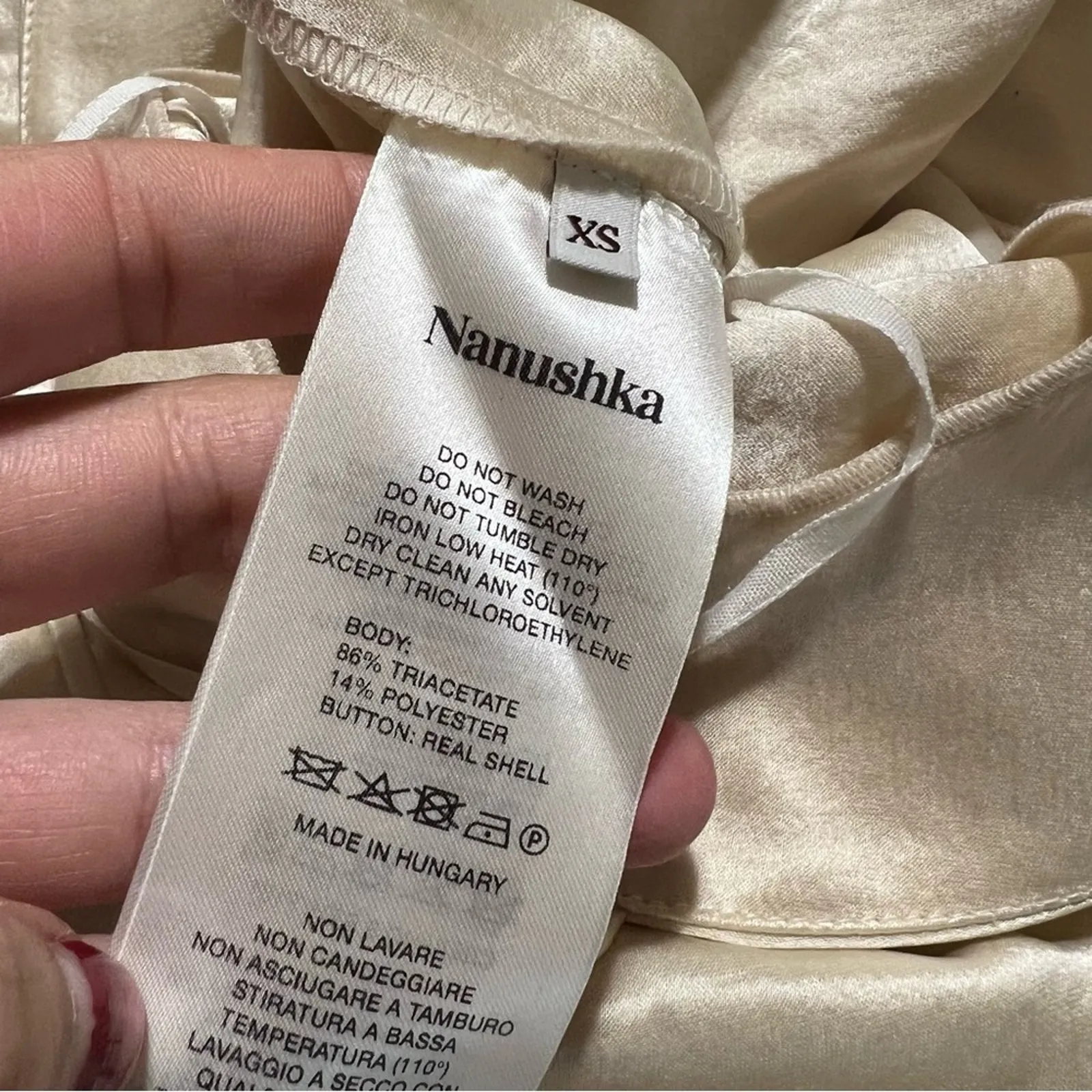 Nanushka Sayan tie waist button front satin midi slip dress - Image 6