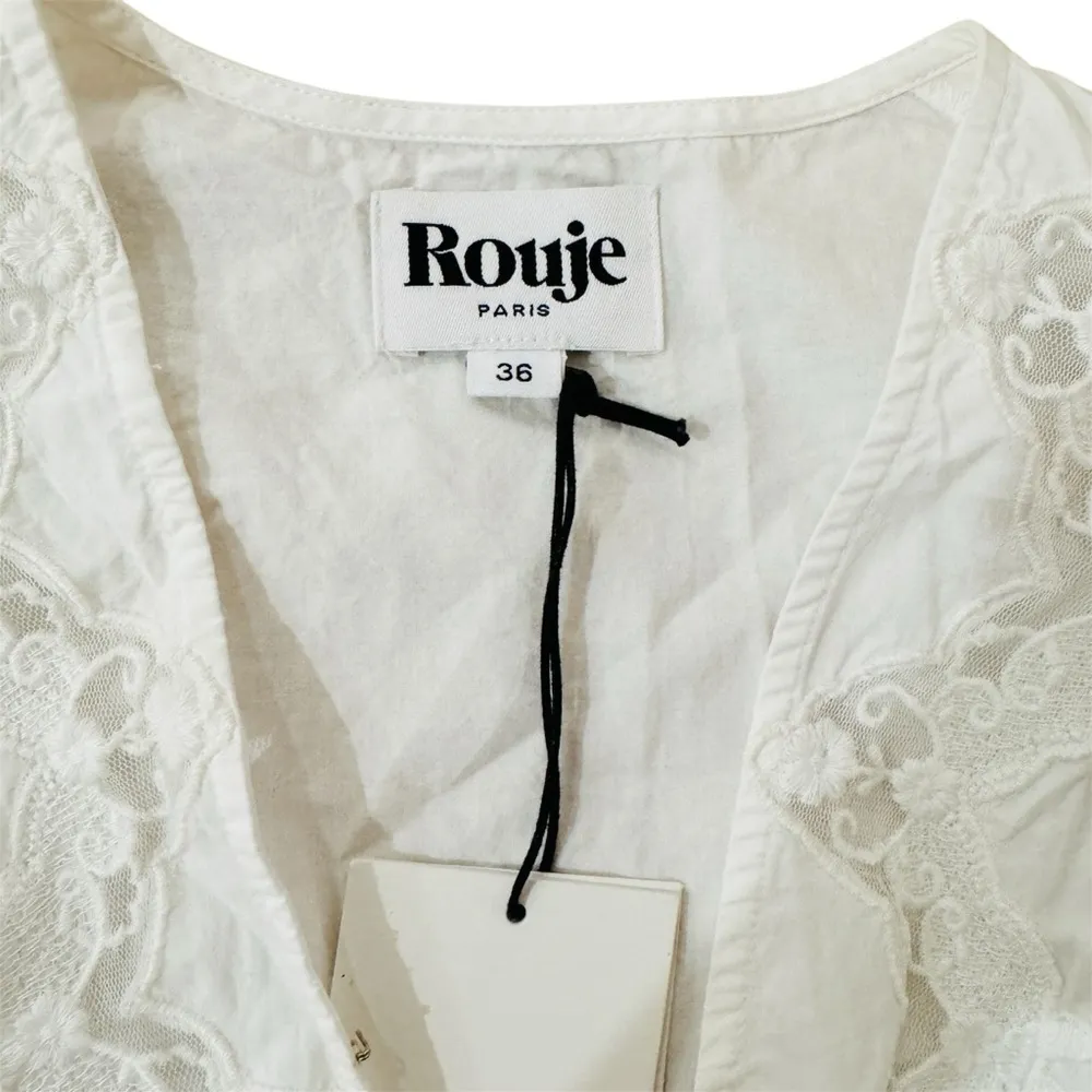 Rouje 100% cotton White Blouse NEW Size 4 - Image 4