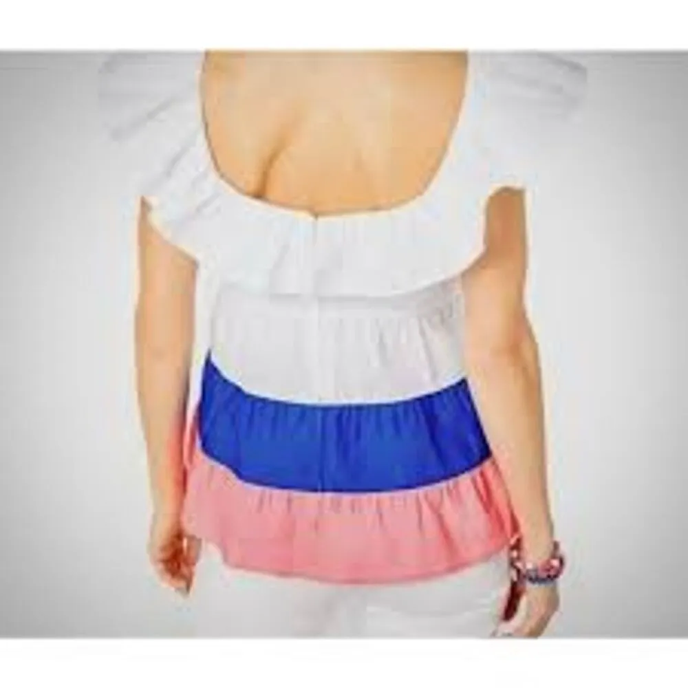 LILLY PULITZER Emie Babydoll Top Size 00 Stripe FRILLY FEMININE PREPPY XXS BEACH - Image 3