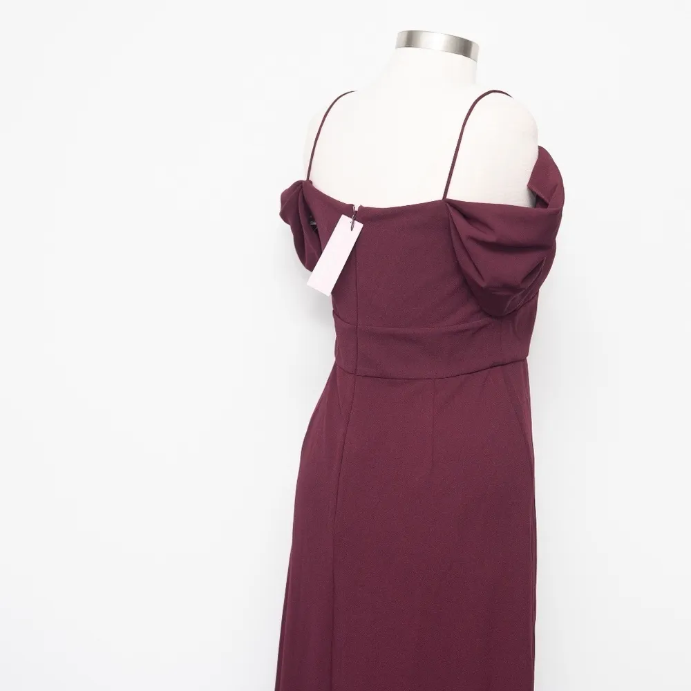 Sachin Babi Brittany Stretch Crepe Gown Deep Wine - Image 5