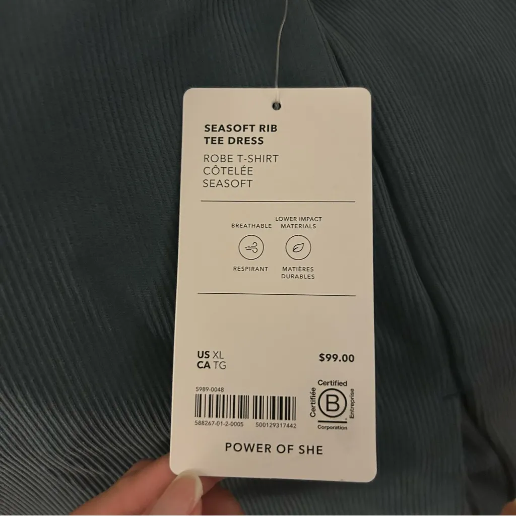 Athleta Seasoft Ribbed Soft Tee Dress NWT Size XL - Image 3