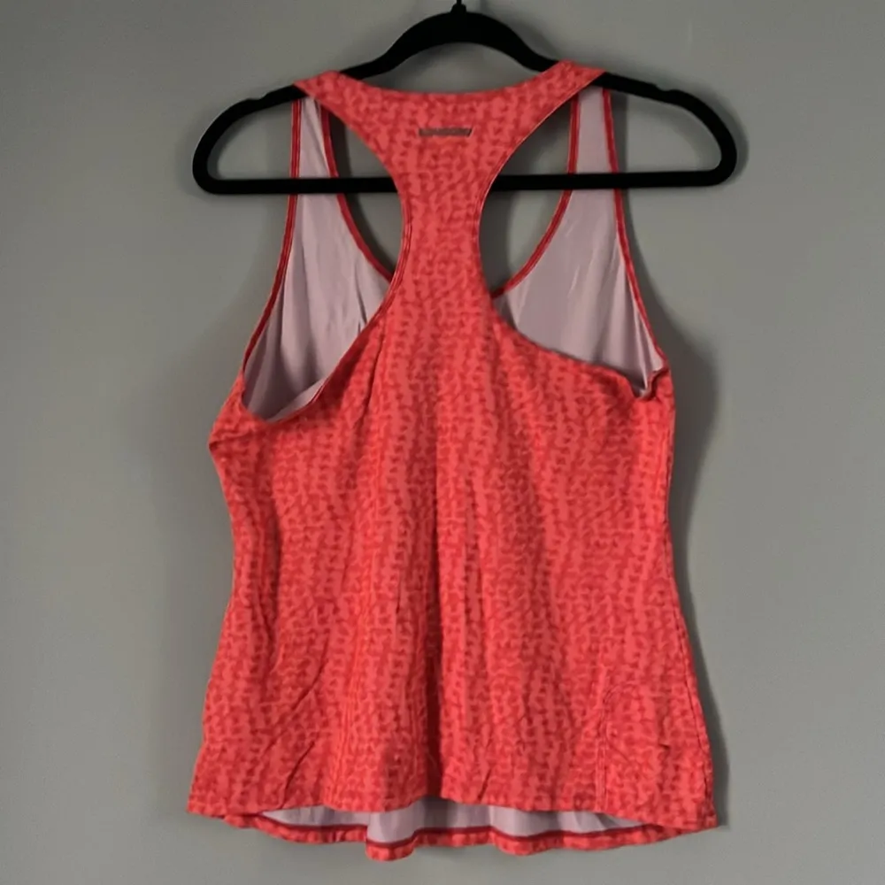 Saucony Orange Geometric RunDry Racer Back Tank Run Athletic Women's Size M - Image 2