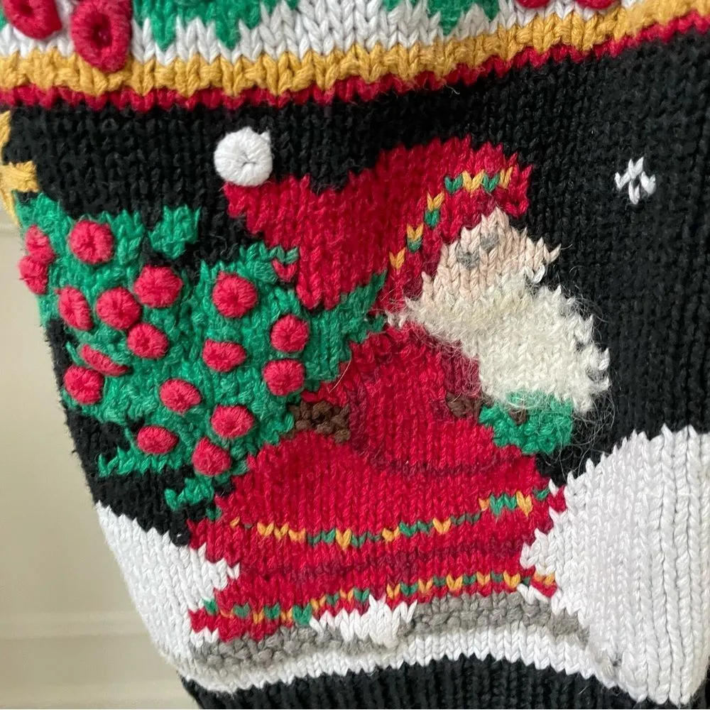 Vintage Northern Isles Signature Santa Christmas Button Cardigan L Black Size L - Image 3
