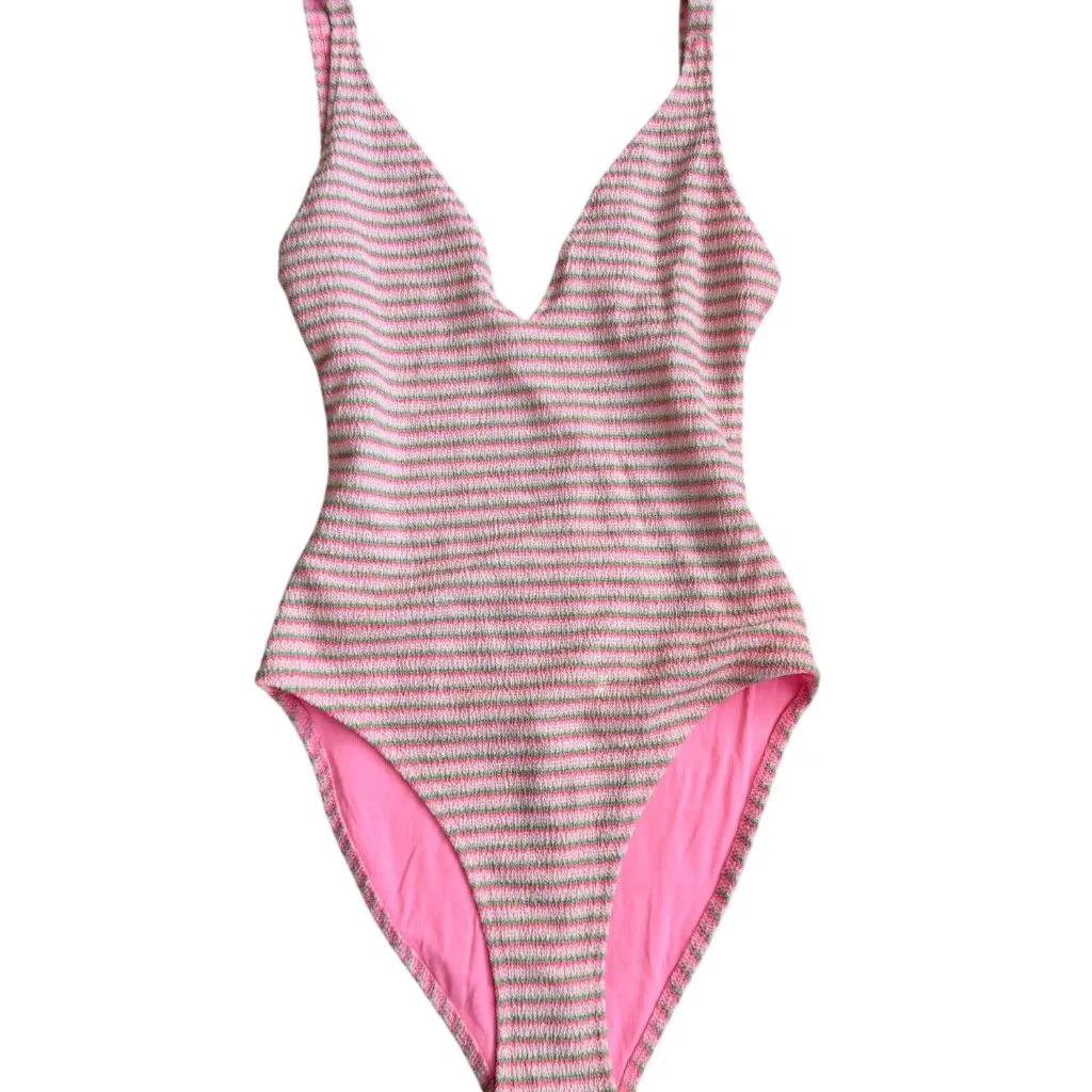 TOPSHOP Striped High Cut One Piece Swimsuit Bathing Suit Size US 6 NEW NWT - Image 9