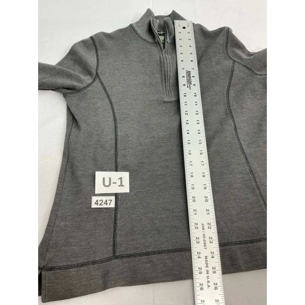 Womans Eddie Bauer Pullover Sweatshirt large Gray Mock Neck Long Sleeve 1/4 Zip - Image 6