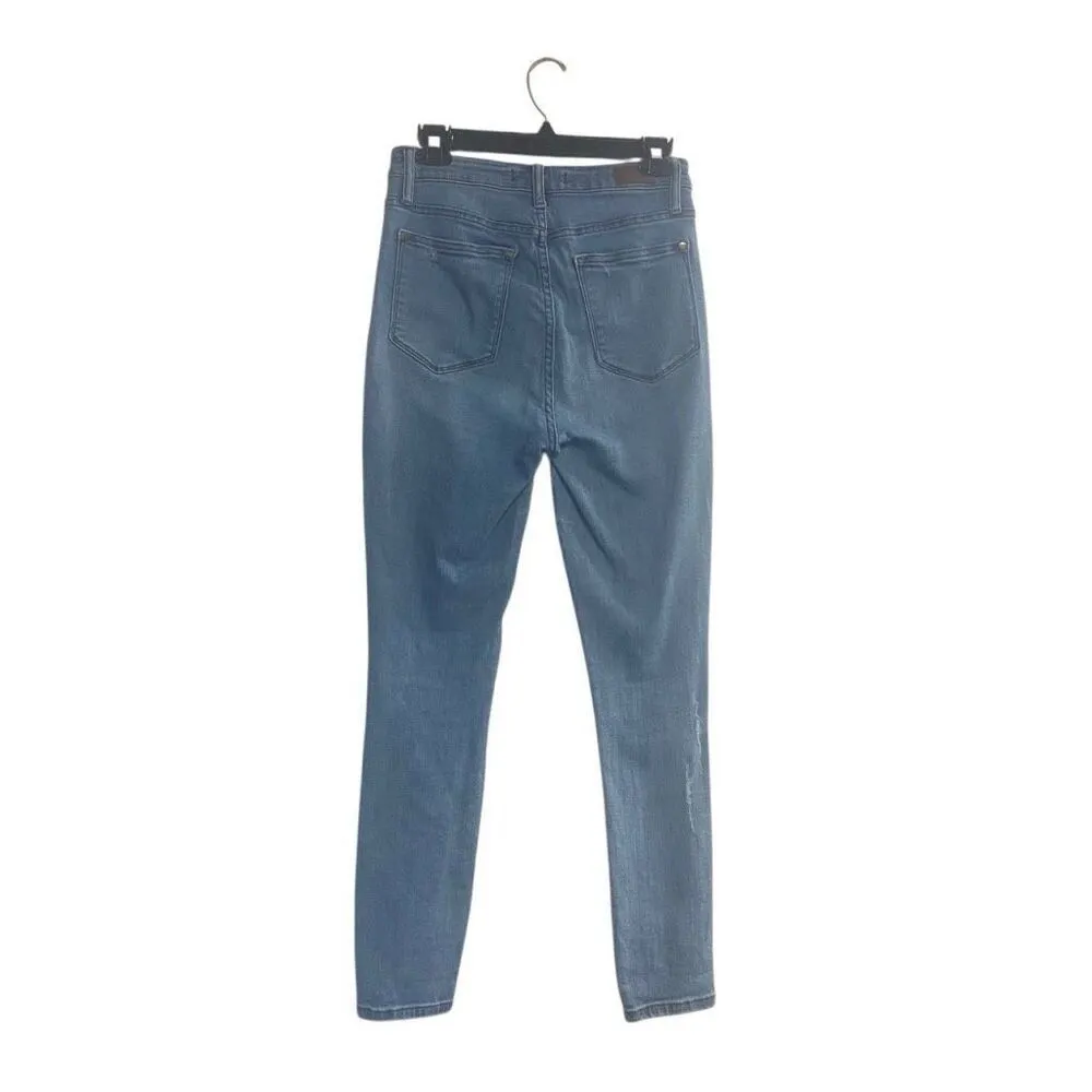 JUDY BLUE Women’s Juniors Blue Control Top Skinny Distressed Size 5/27 Jeans - Image 2