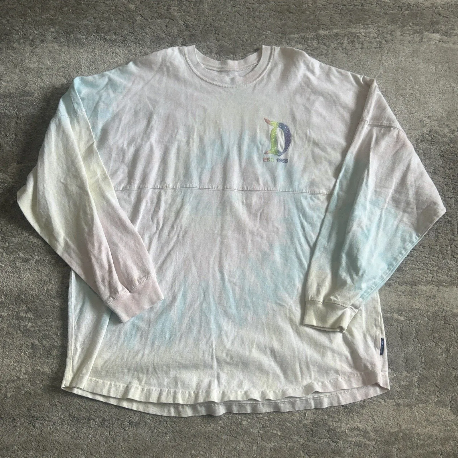 Spirit Jersey Disneyland Resort Parks Shirt Large Glitter Tie Dye Puffy Letters White - Image 6