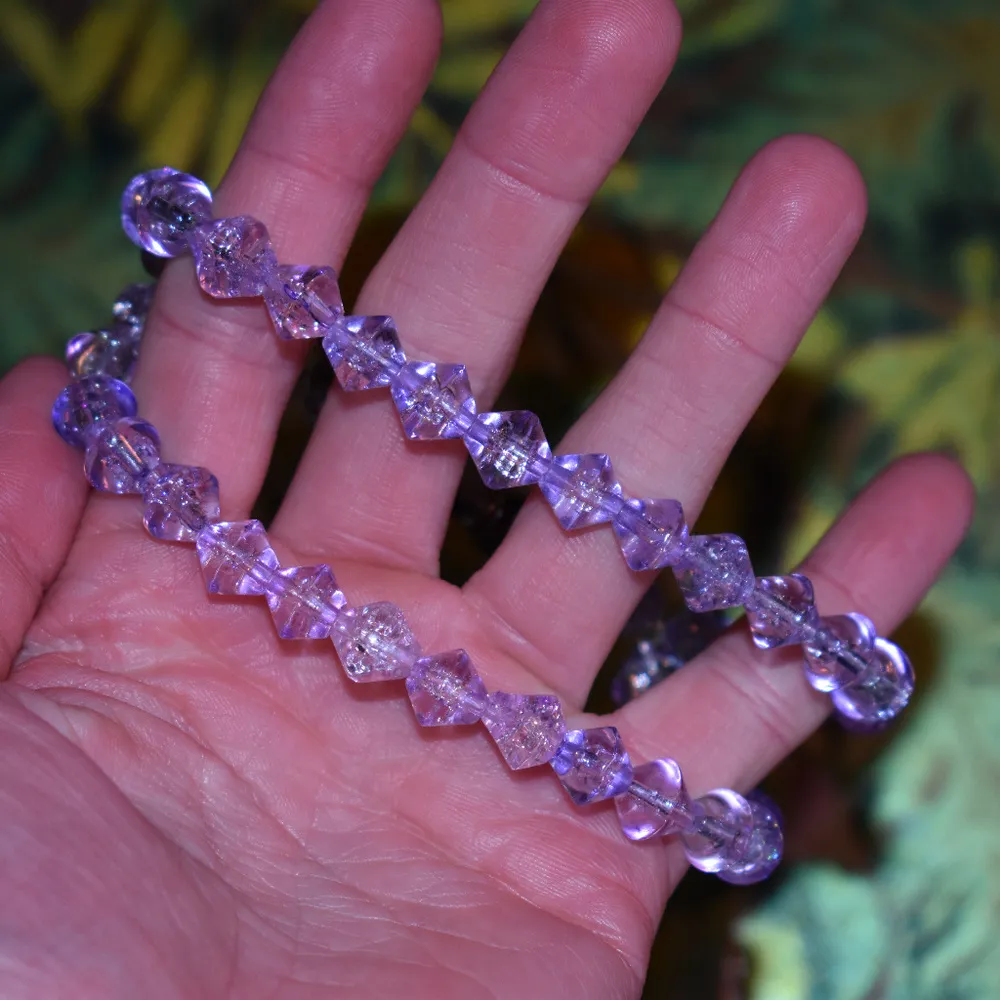 Purple Glass Bead Keychain Bracelet - Image 3
