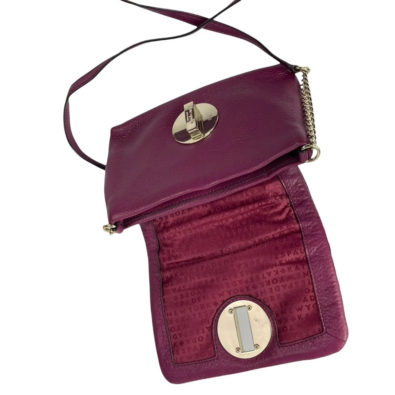 Kate Spade Astor Court Naomi Quilted Chain Purple Magenta Leather Crossbody Bag - Image 4