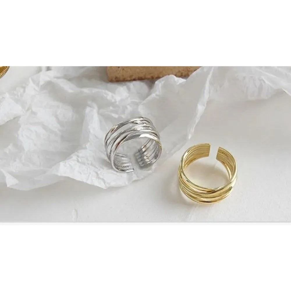 NEW Women's Yellow Gold-Plated‎ Multi Layer Ring, Adjustable - Image 8