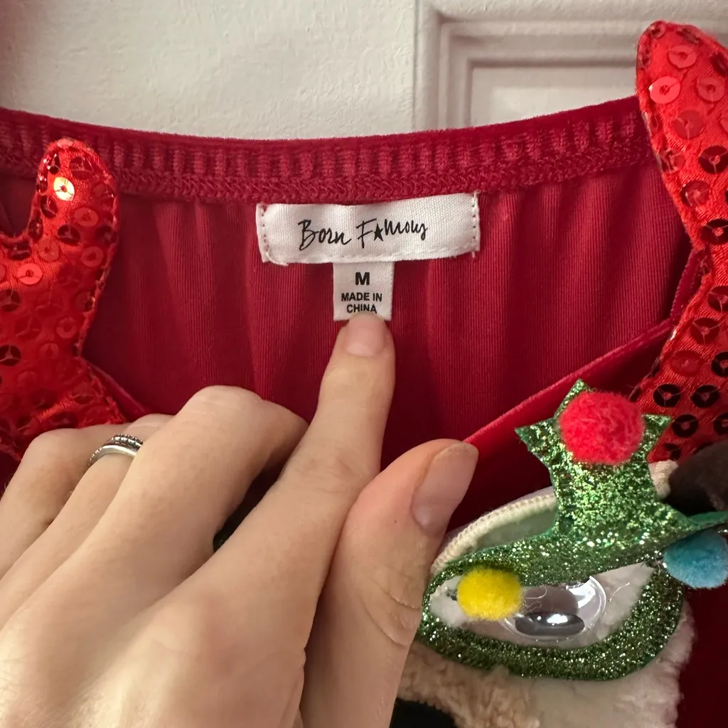 Born Famous Red Velvet Reindeer Overalls medium - Image 5