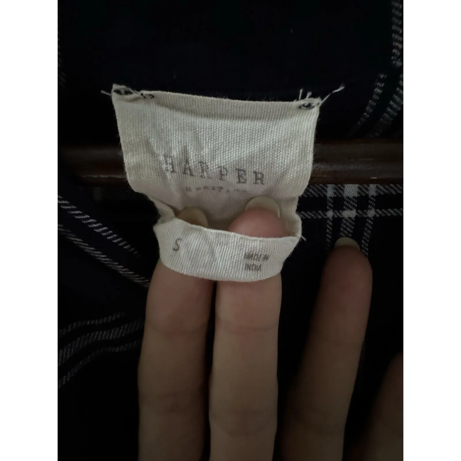 Harper Heritage Blue/White Plaid Dress Long Shirt Tunic with tie Womens Size S - Image 4