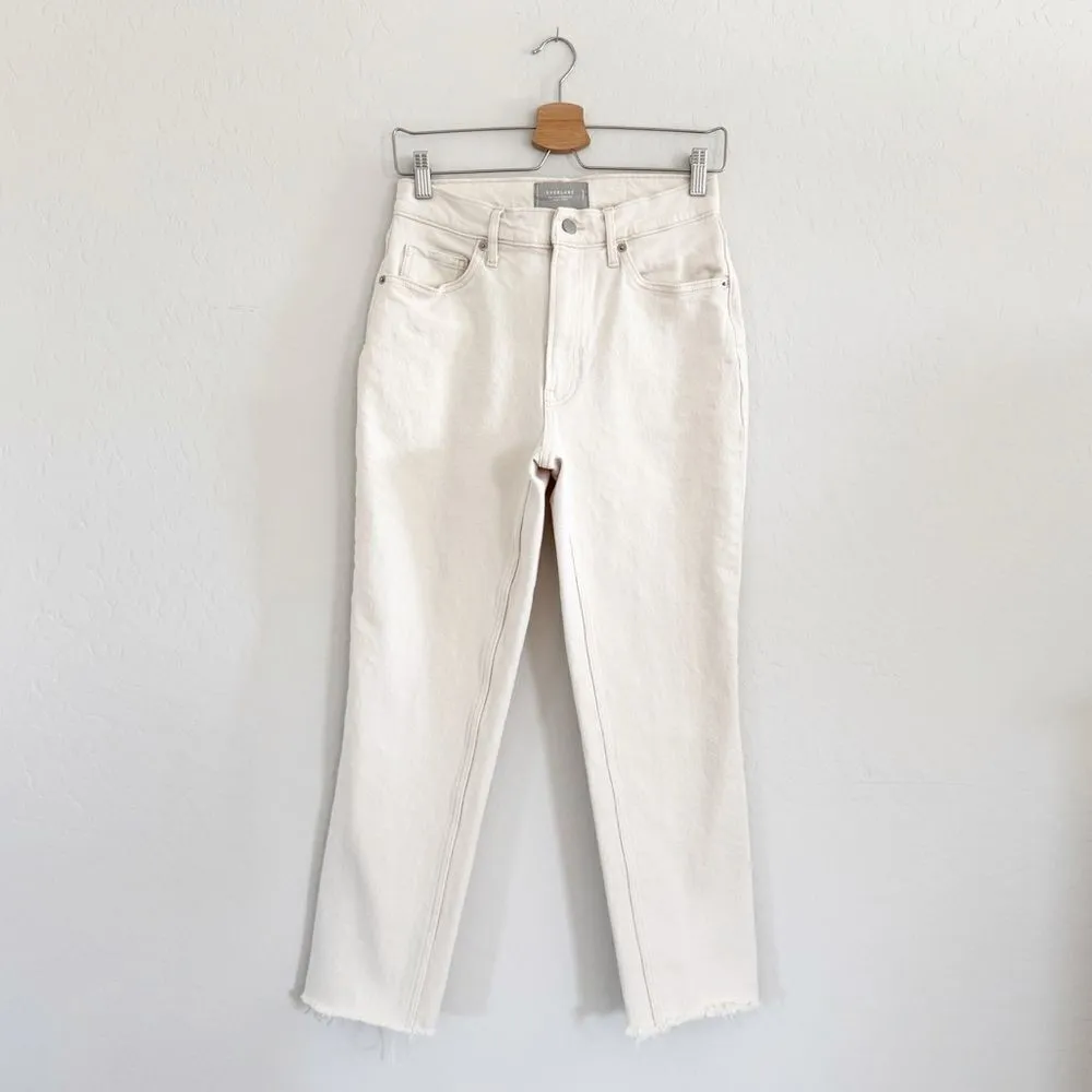 Everlane The Original Cheeky Jean Organic Cotton Raw Hem Ecru Size 27 - Image 2