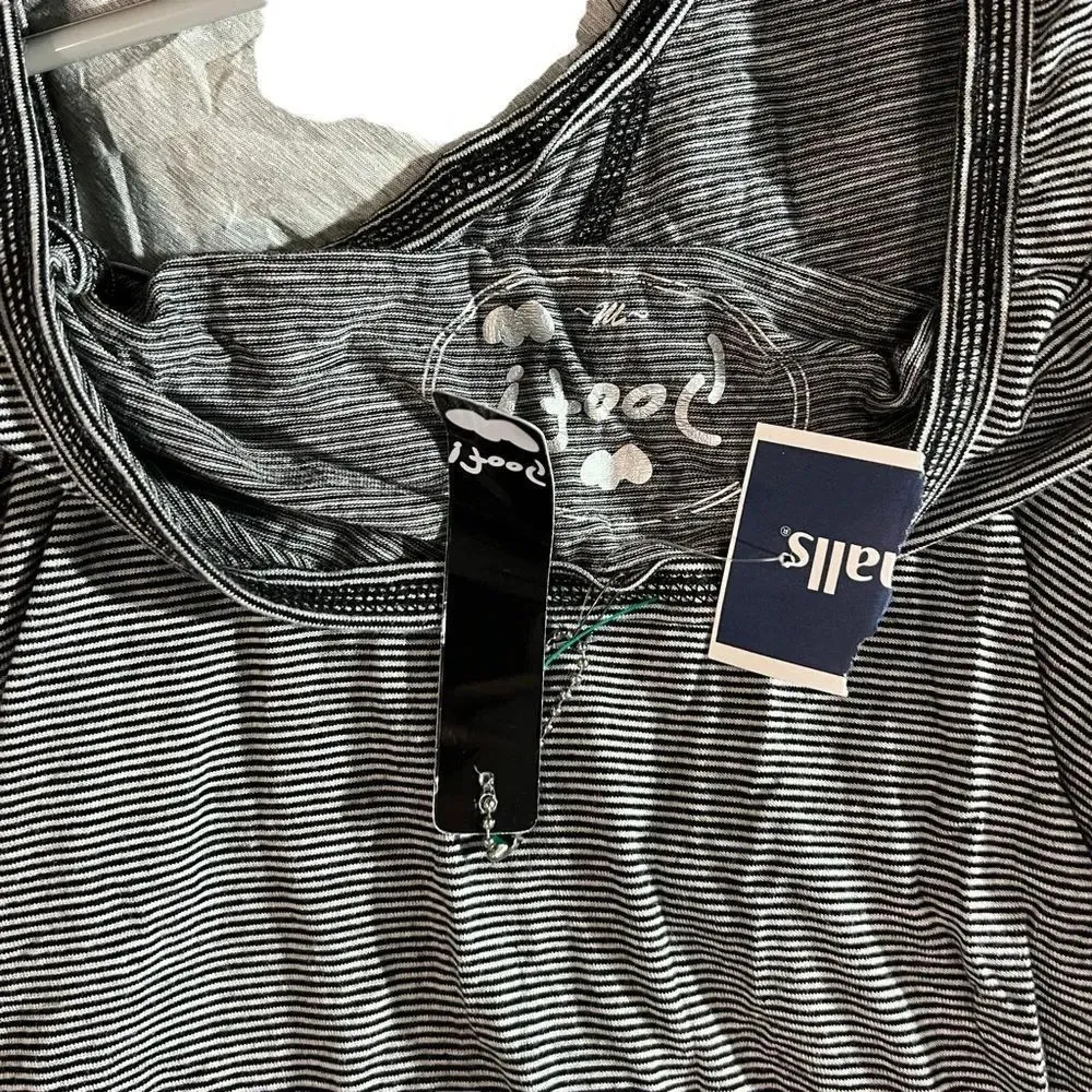 NWT Poof Black‎ and White / Striped Tank Top Size Medium - Image 2