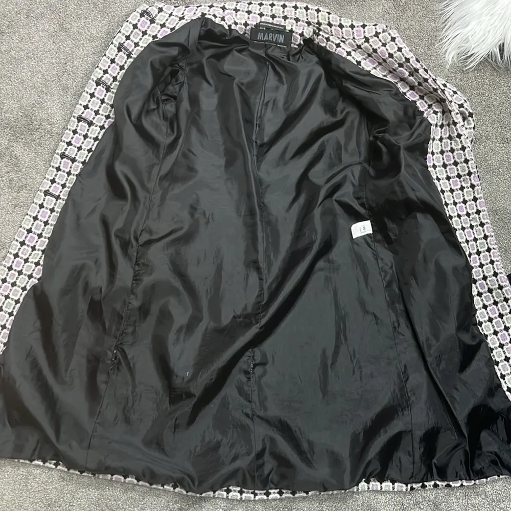 Marvin Richard’s Wool Blend Geometric Print Coat Size XS - Image 7