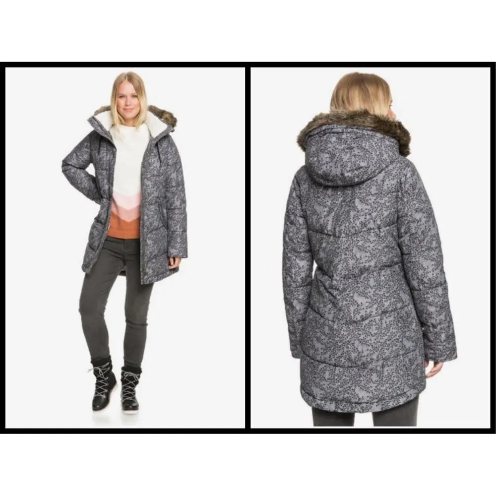 Roxy 💕💕 Ellie Waterproof Snow Jacket ~ Grey Print - Image 4