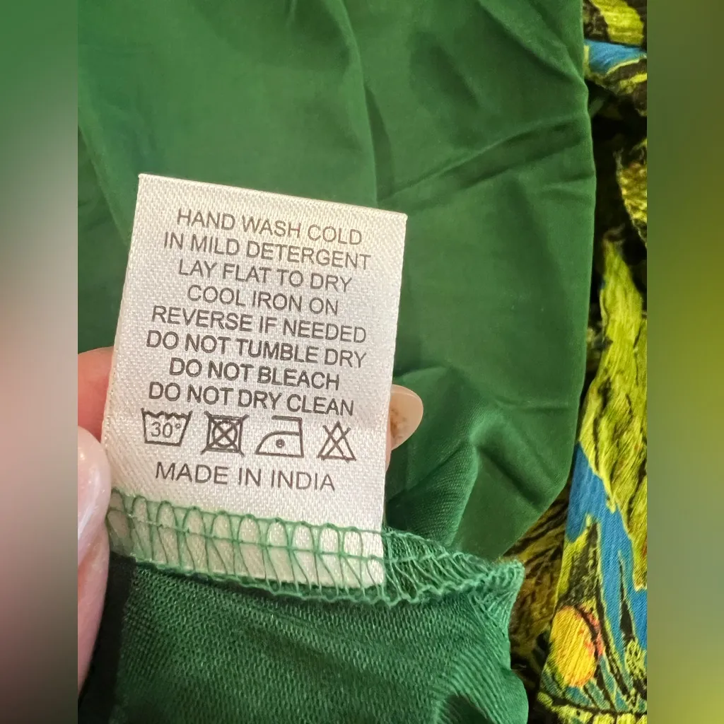 Spy Zone Exchange Women Floral Print Belted Maxi Dress Multicolor Size Large NWT Green - Image 11