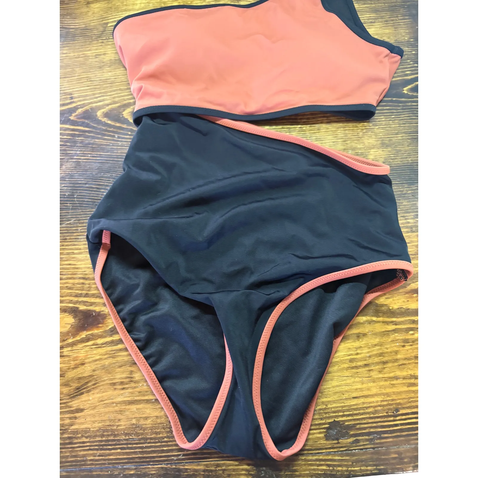 Victoria's Secret Burnt Orange And Black Cutout One Piece Swimsuit Size XS - Image 4