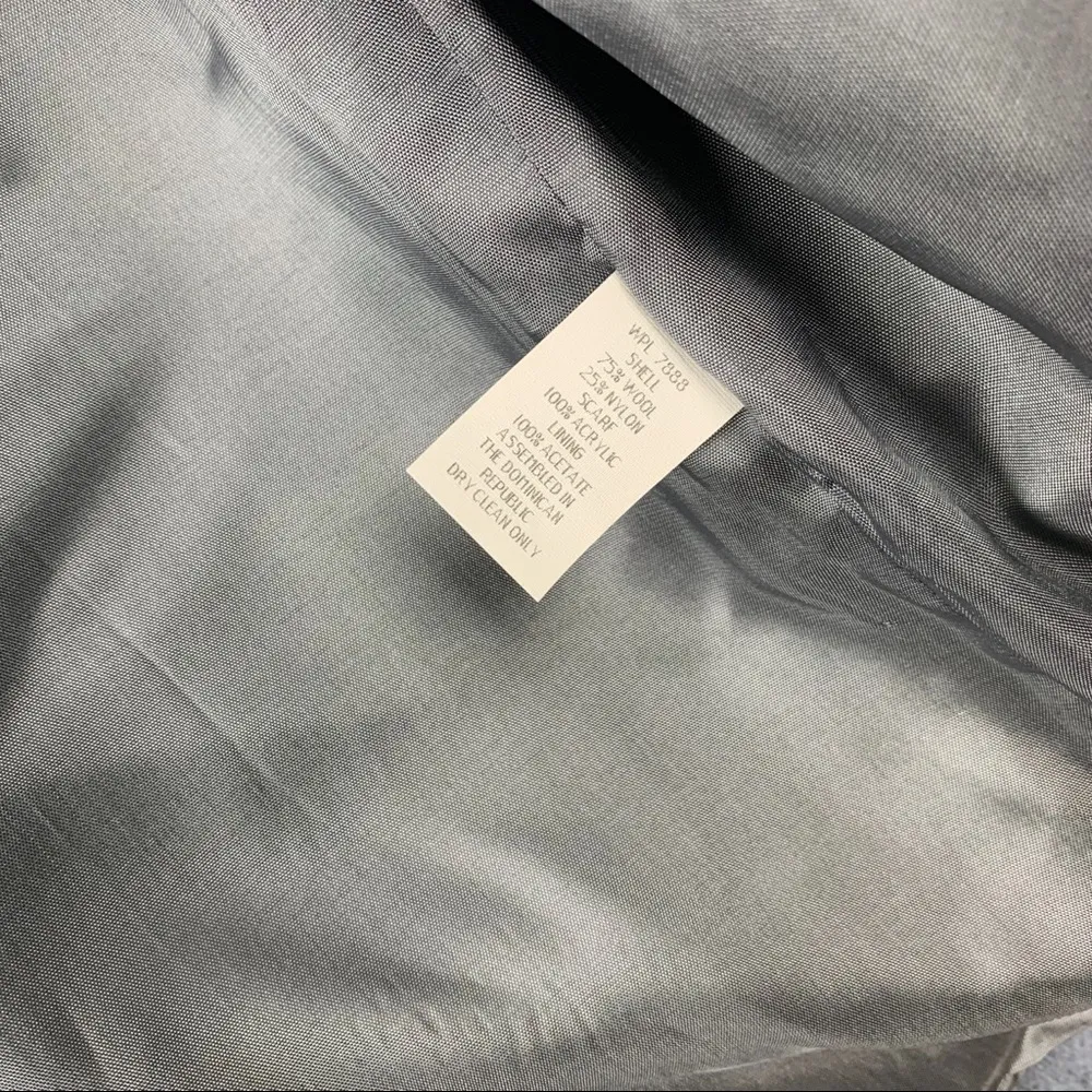 Vintage Bromley Collection Wool Blend Scarf Coat Blue Size 12 - Image 5