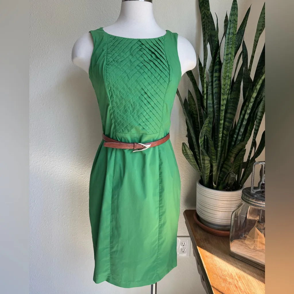 The Limited Green Pleated Sheath Dress Size 4 –‎ Cotton Blend Lined Classic Fit - Image 8