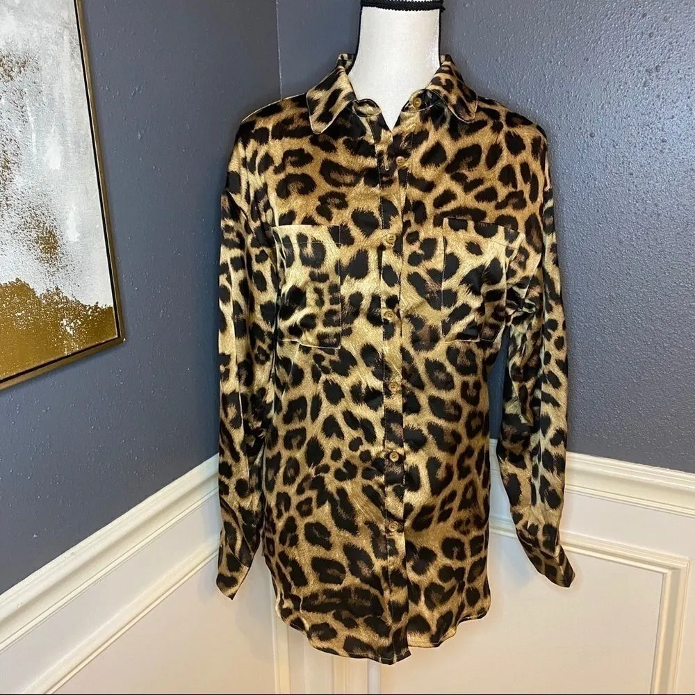 Nasty Gal If Looks Could Kill Leopard Buttondown - Image 5