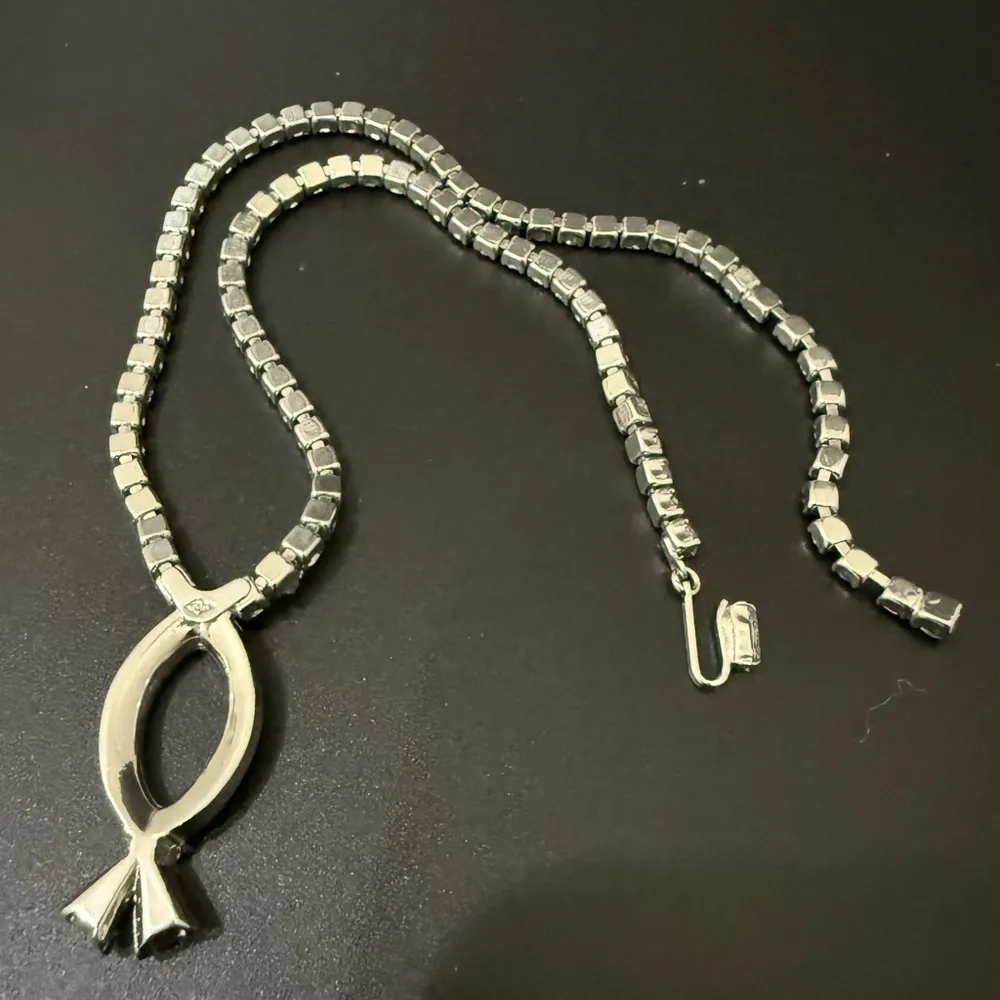 Vintage SAC Sarah Coventry Clear Pave Rhinestones Silver - Image 4