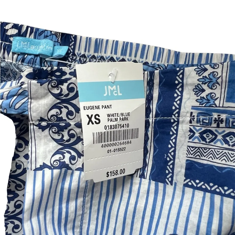 J. McLaughlin Eugene Pant in White Blue Palm Park |  XS NWT - Image 6