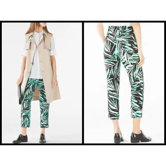 💕BCBGMAXAZRIA💕 Hawaiian Palms Print Croped Pants - Image 2