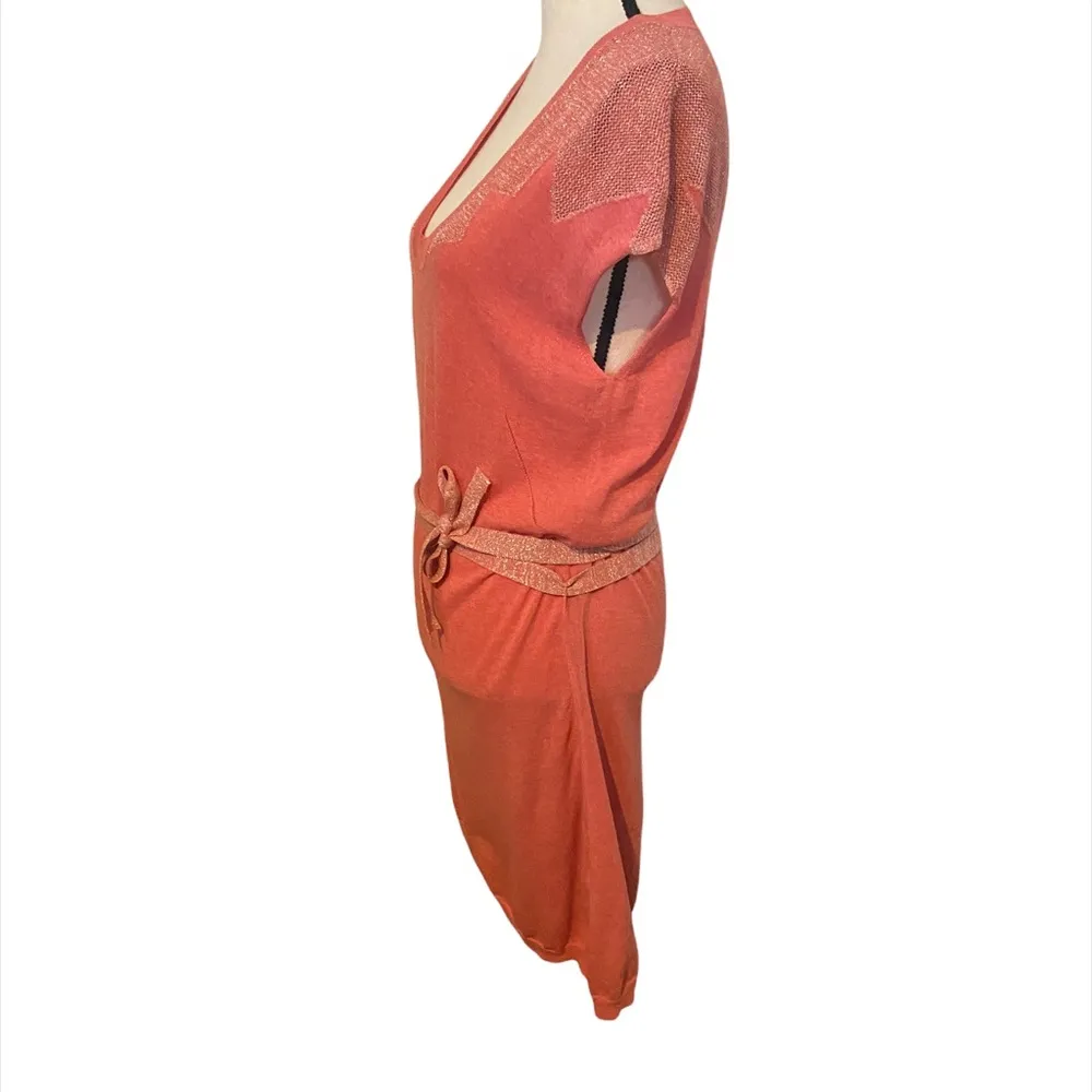 Rimo Coral Belted Size Small Cap Sleeve Mini Dress. - Image 4