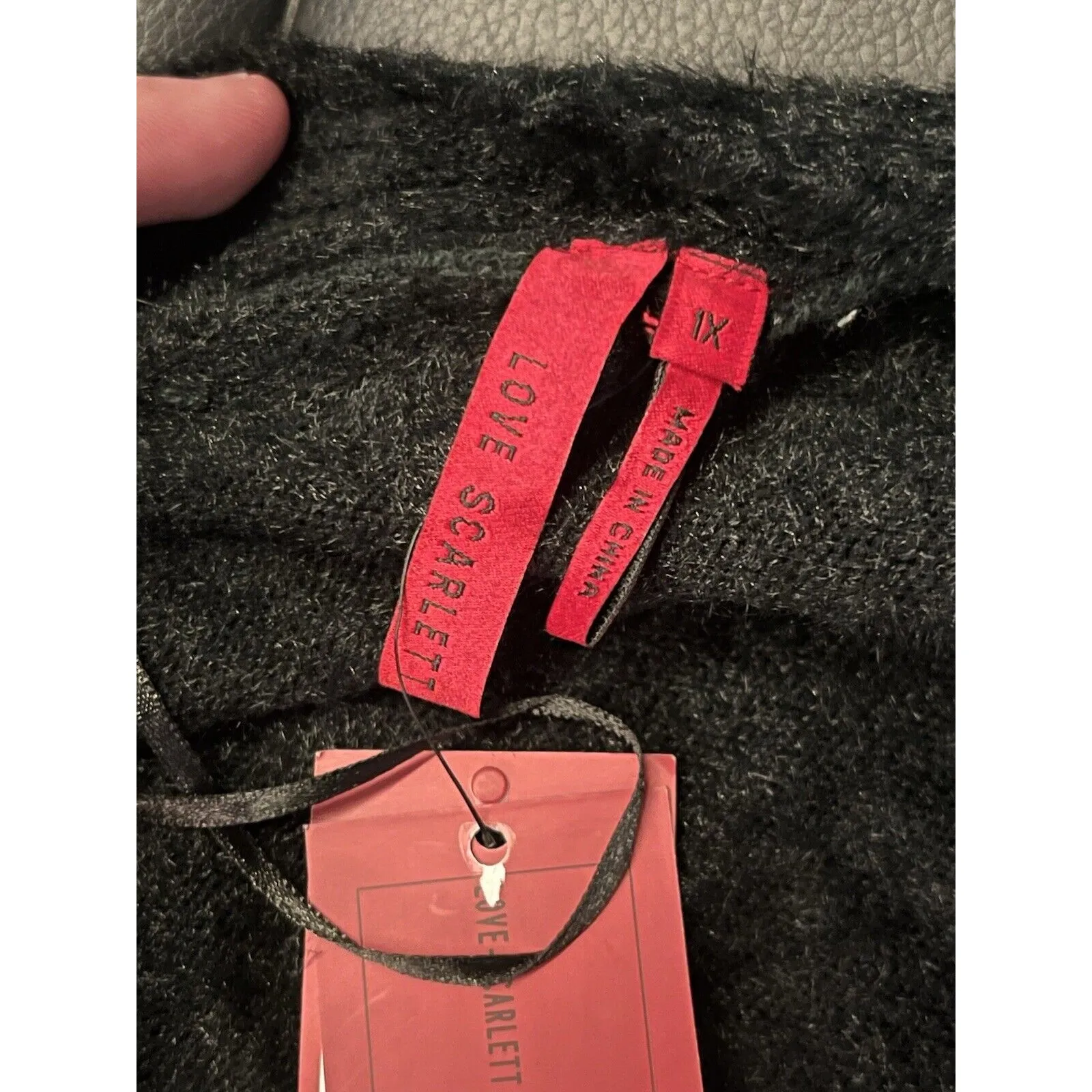 Love Scarlett Women's Size 1X Faux Fur Open Front Black Cardigan Size Black NEW - Image 3