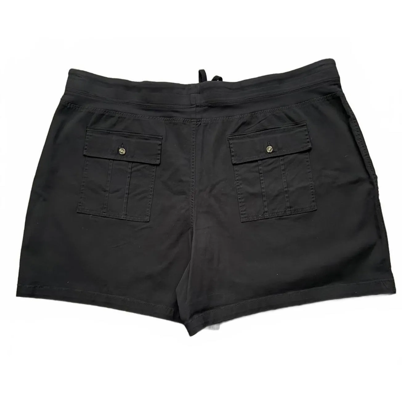 New Terra & Sky Women's Utility Shorts Size 4X 28W 30W Black Cotton Spandex - Image 2