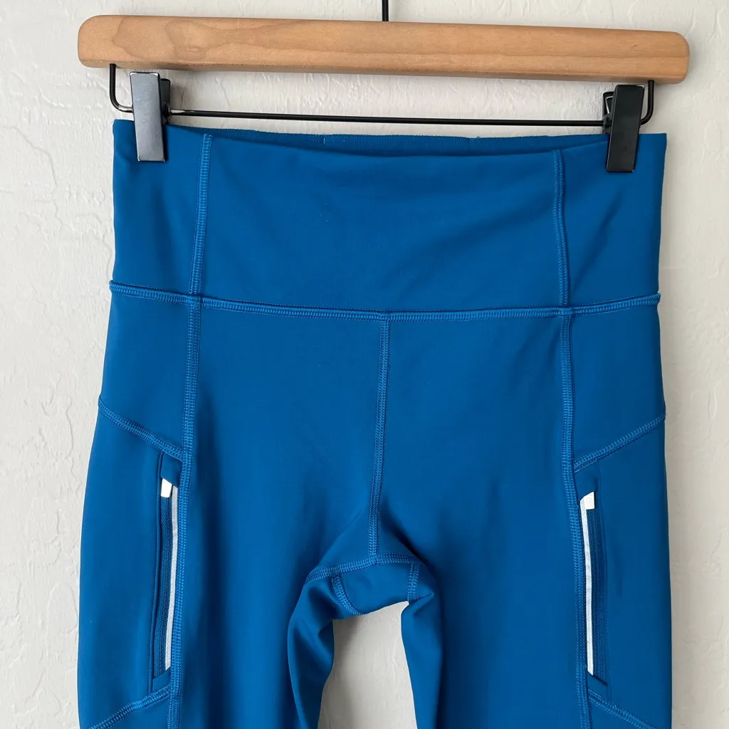 Athleta rainier cold weather leggings teal reflective small tall - Image 11