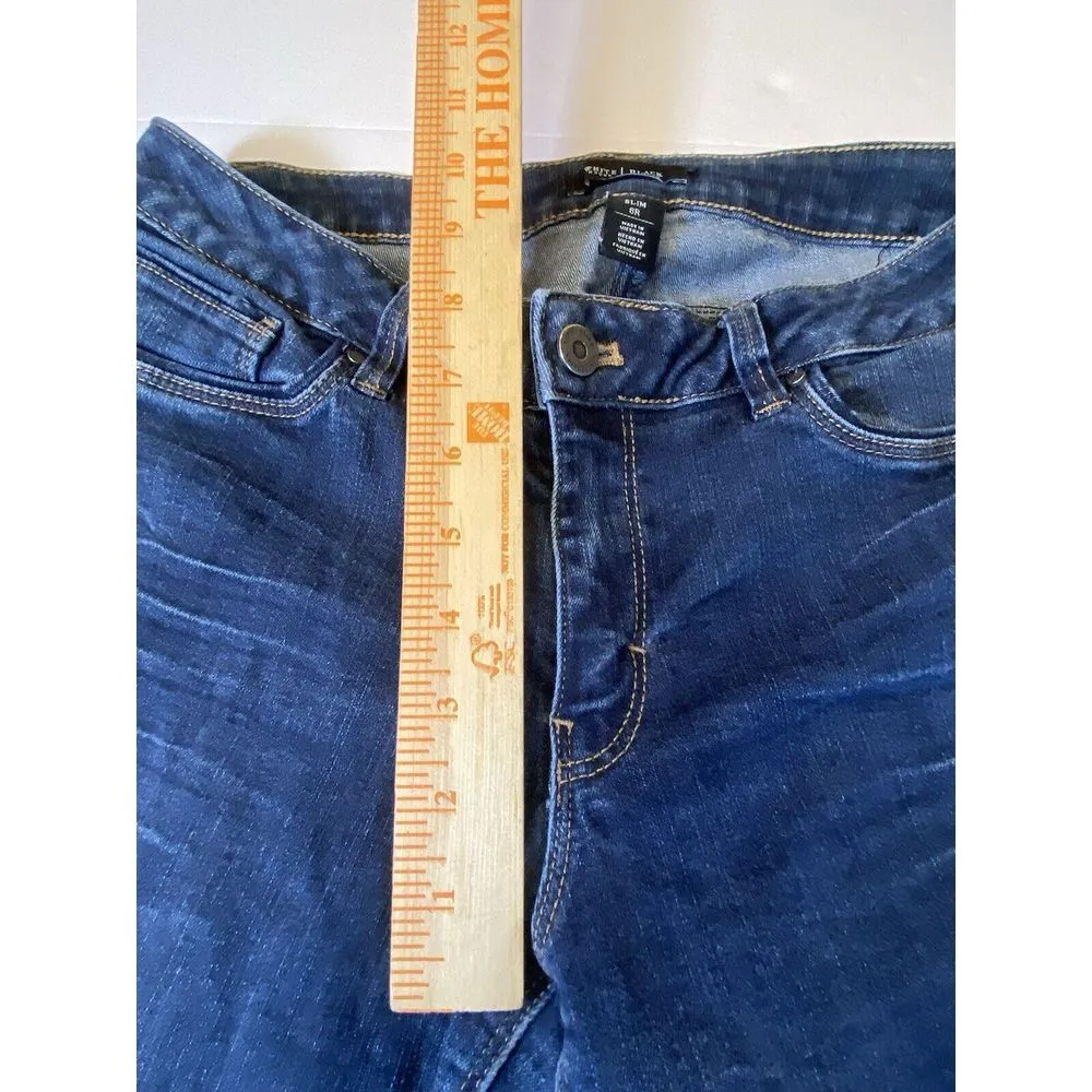 White House | Black Market  Size 8 Slim Mid-rise Jeans Blue Women's Stretchy Comfy - Image 4