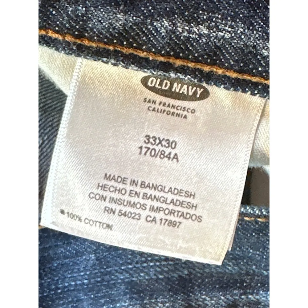 Old Navy Famous Jeans Straight Leg Dark Wash Denim Pants Women's 33x30 - Image 4