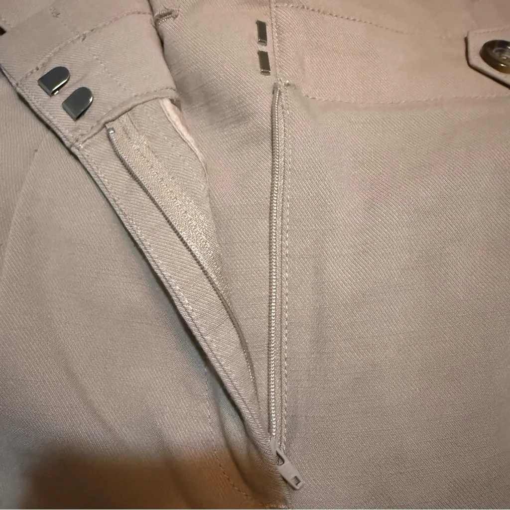 Ann Taylor Womens Pants Tan Cinched Belted Waist Tapered Ankle Leg Size 12 - Image 9